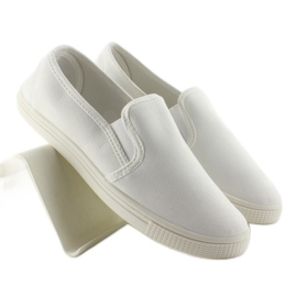 Tênis slip-on macio JX40P branco Tênis slip-on macio JX40P branco