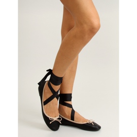 Bailarinas com fita dupla 1193 Preto Bailarinas com fita dupla 1193 Preto