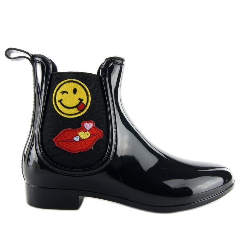 Galochas de mulher com remendos lacados D37 preto