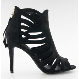 Openwork 1214 Salto preto com franjas