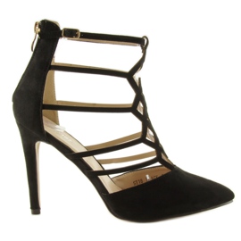 Bombas sensuais no calcanhar preto SY18