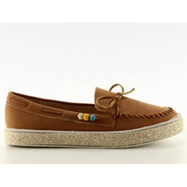 Mocassins com contas coloridas 2057 Camelo castanho multicolorido
