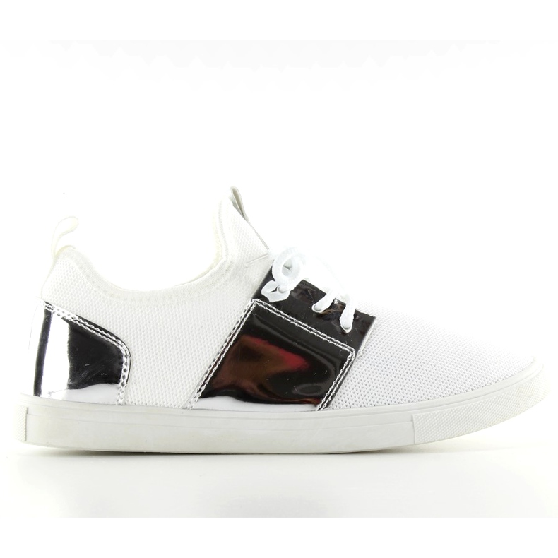 Sapatos esportivos arejados A-120 BRANCO / PRATA