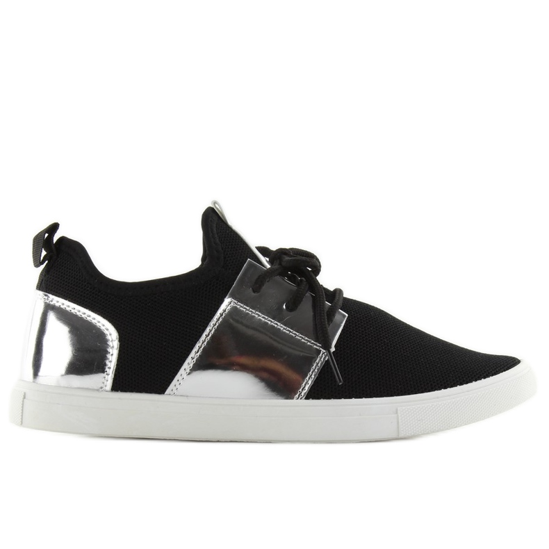 Sapatos esportivos arejados A-120 PRETO / PRATA