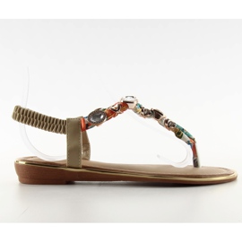 Sandálias flip-flops com pedras C63 bege branco marrom azul laranja