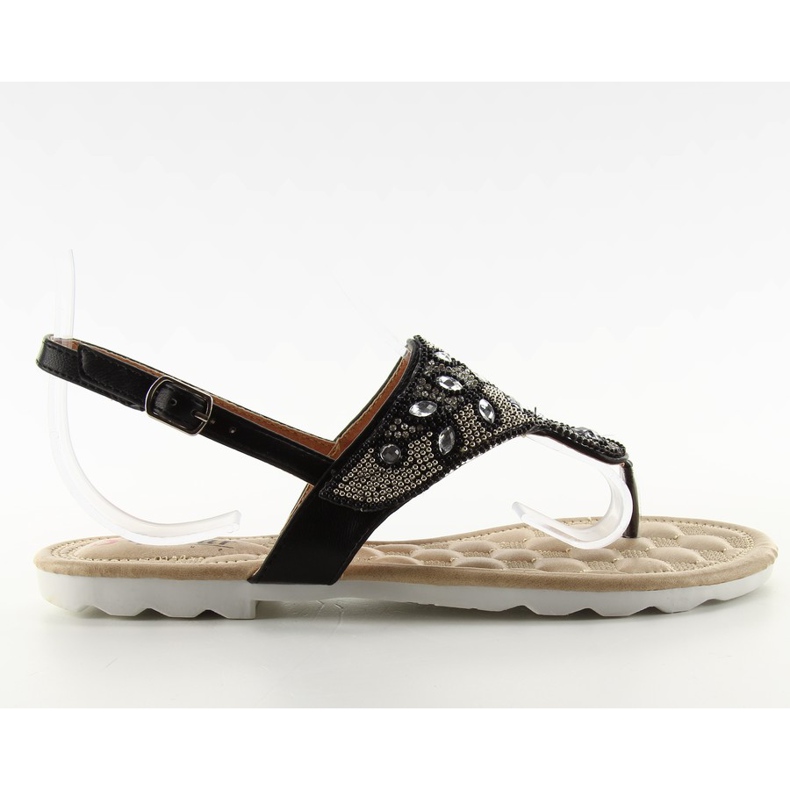 Flip-flops com contas G144 Preto