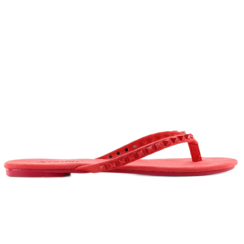 Chinelos com tachas DD26 vermelho