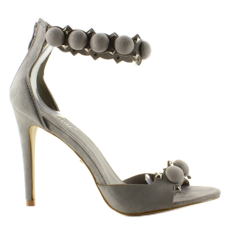 Sandálias em um pino Bolas engraçadas LE022 Cinza