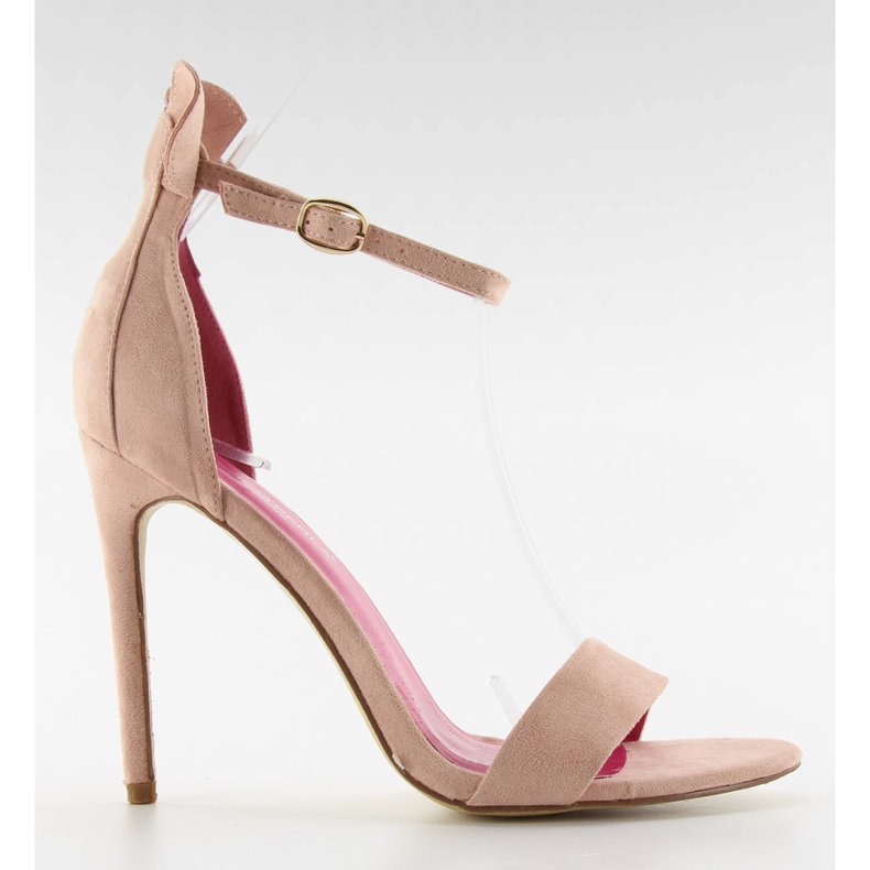 Sandálias em um salto de rosa de Mickey 1900