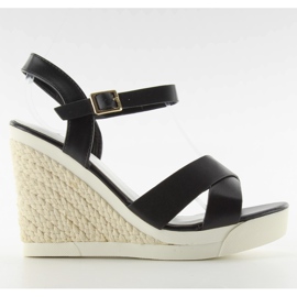 Sandálias de cunha esporte único preto Sandálias de cunha esporte único preto