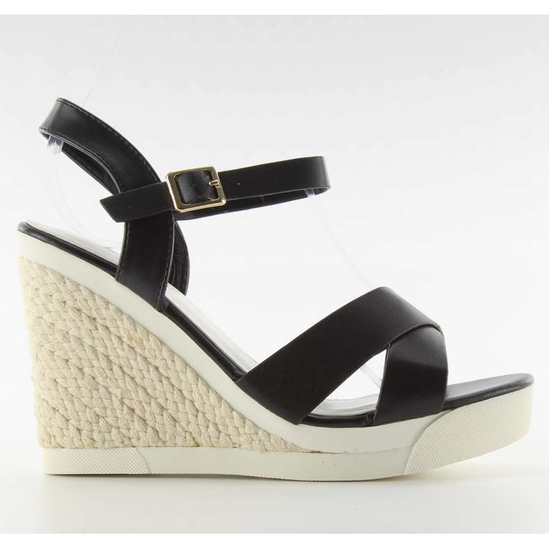 Sandálias de cunha esporte único preto