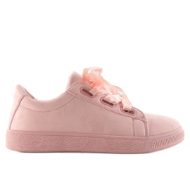 Tênis com cadarços de cetim Nb120P rosa