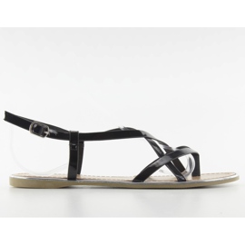 Sandálias com acabamento em prata h161 preto