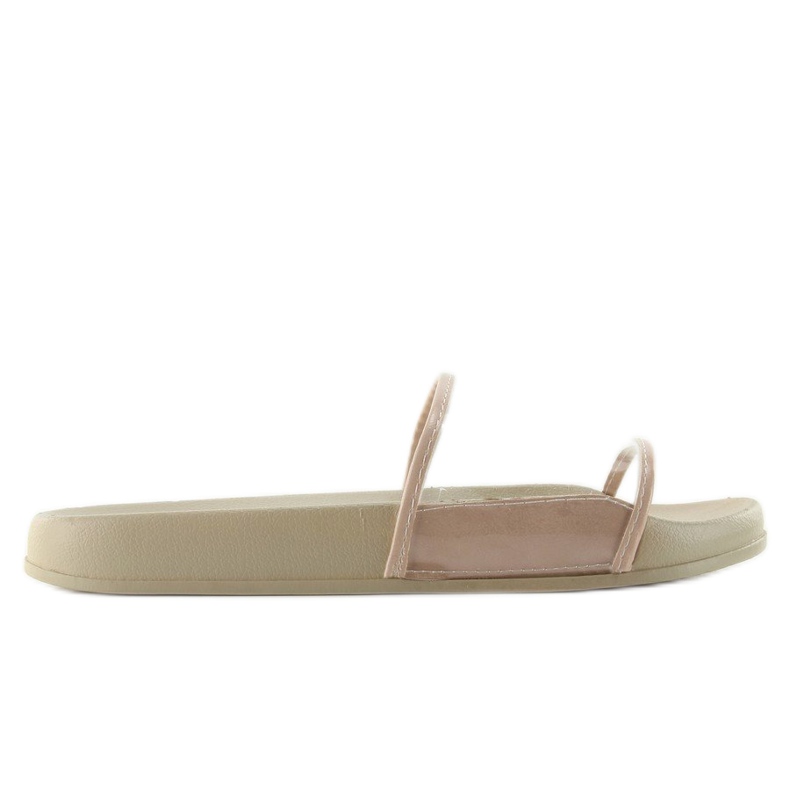 Chinelos com risca transparente ts168-6 Bege