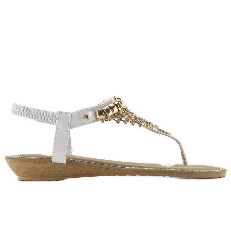 Sandálias ricamente decoradas 2017-32 brancas branco