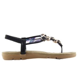 Sandálias em uma sola confortável b004 preta preto