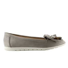 Mocassins de camurça com franjas 7122 Cinza Mocassins de camurça com franjas 7122 Cinza