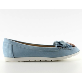 Mocassins de camurça com franjas 7122 Azul Mocassins de camurça com franjas 7122 Azul