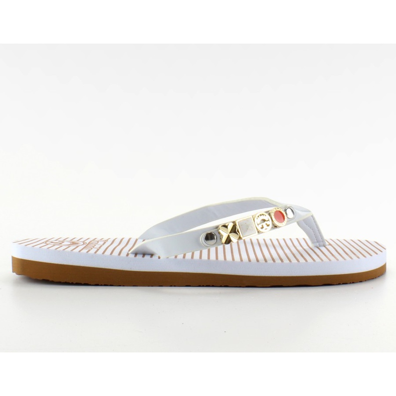 Flip-flops com cinto decorado B762 Branco Flip-flops com cinto decorado B762 Branco