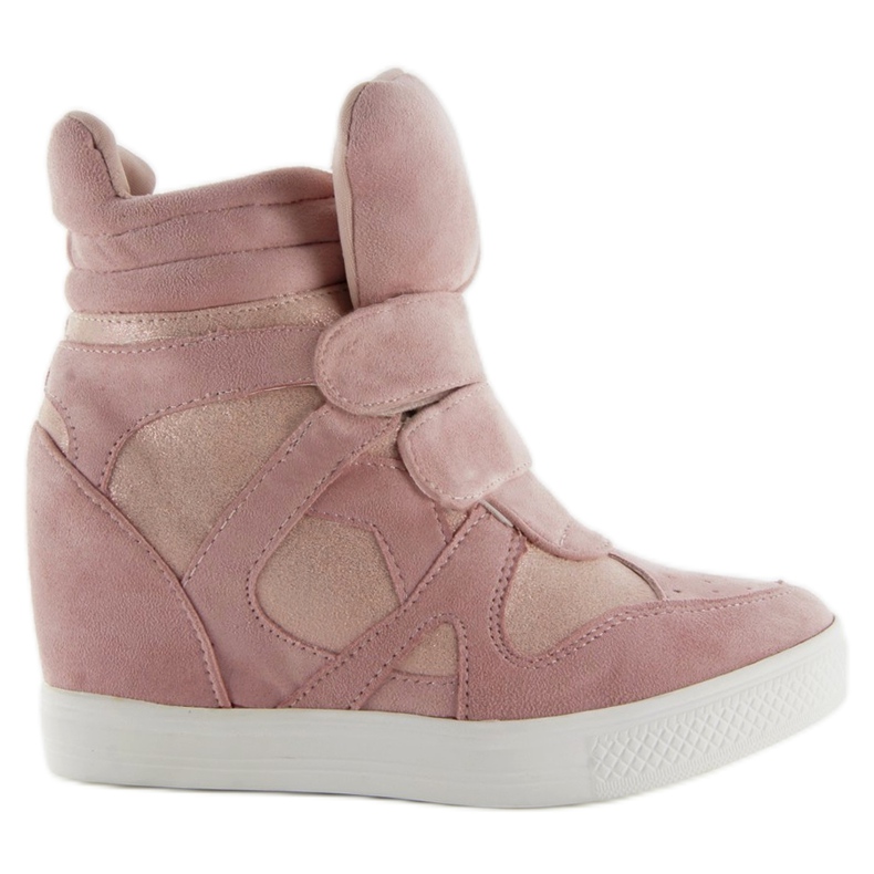 Tênis de camurça com fechamento em velcro rosa Tênis de camurça com fechamento em velcro rosa