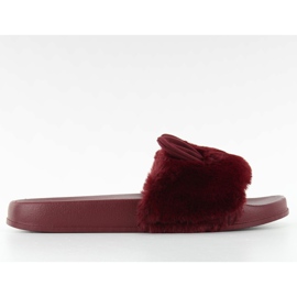 Chinelos de pele com orelhas dd67p Vinho vermelho Chinelos de pele com orelhas dd67p Vinho vermelho