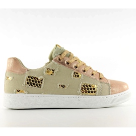 Tênis vintage ouro rosa/bege amarelo marrom