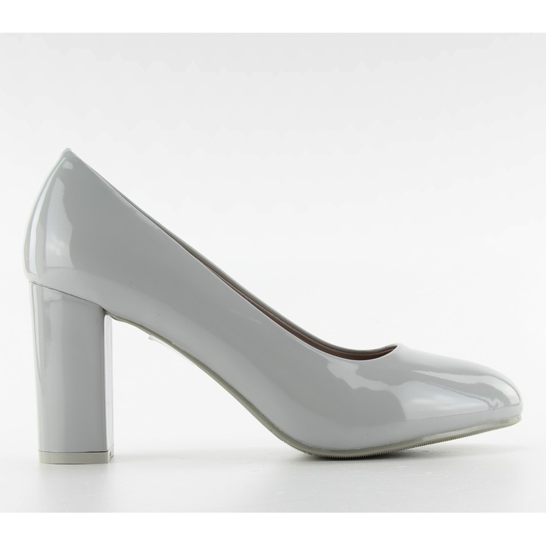 Bombas envernizadas salto largo m263p cinza