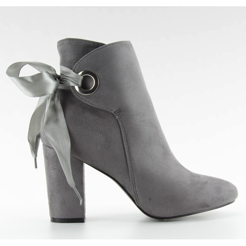 Botas de salto largo com fita cinza la01p