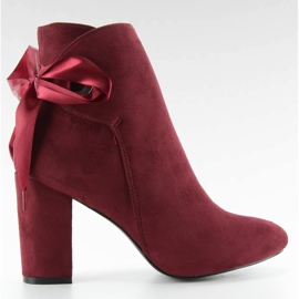 Botas de salto largo com fita la01p vinho vermelho