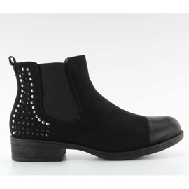 JAX3251 botas Jodhpur pretas com tachas preto