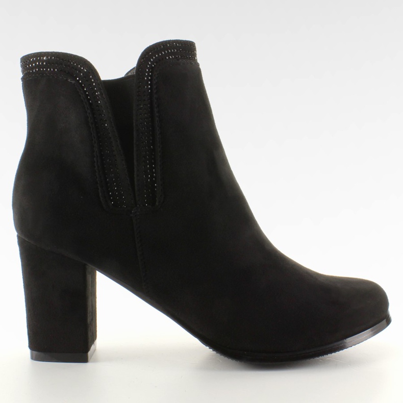 AL-1 Bota de salto de camurça preta preto