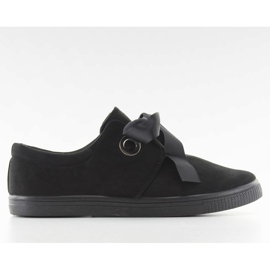 Tênis amarrados com uma fita preta JX49 preto