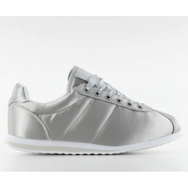 8850 sapatos esportivos de cetim cinza