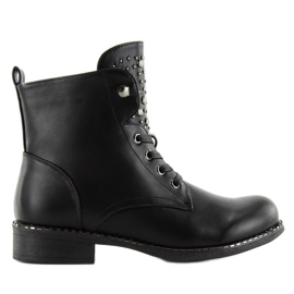 Botas de trabalho com tachas pretas hq893 preto