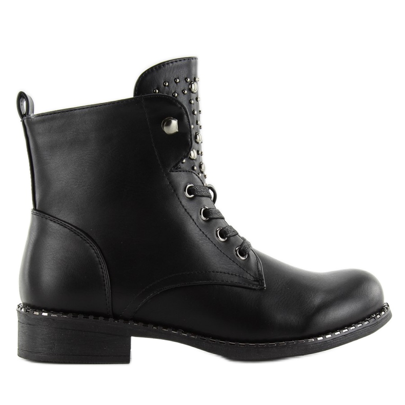 Botas de trabalho com tachas pretas hq893 preto