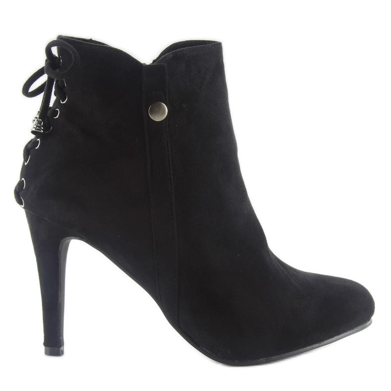 Botas de salto agulha em camurça 66-97 preto