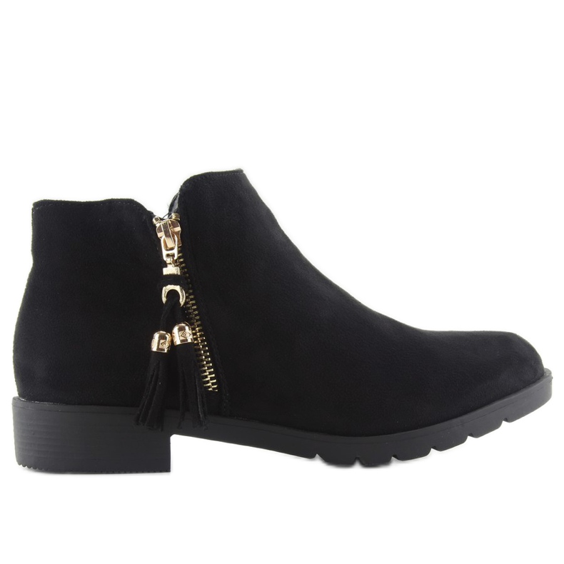 Botas Chelsea de camurça de mulher 8565 pretas preto