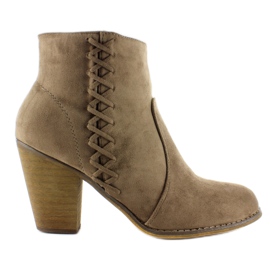 Botas cowboy de salto alto 58-386 Taupe marrom