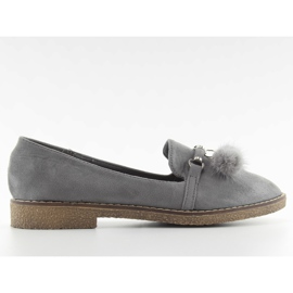 Mocassins femininos senhores JH52p cinza