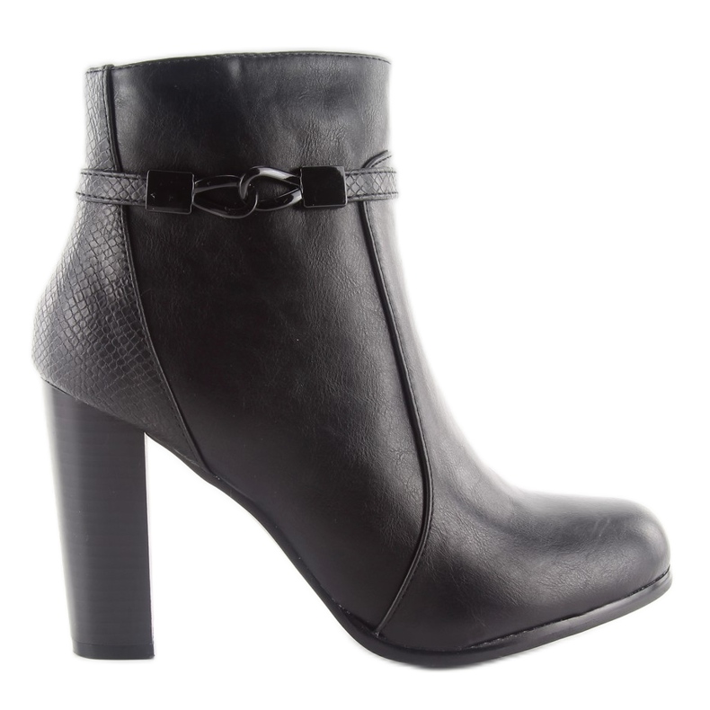 Botas elegantes de salto alto a821 pretas preto