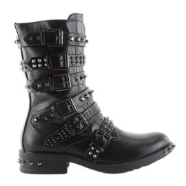 Botas com tachas heavy look ae73p preto