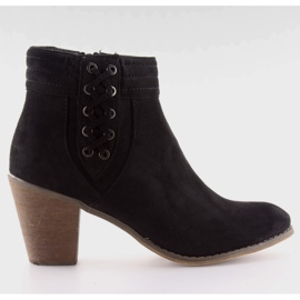 Botas de salto alto em camurça 99-266 pretas preto