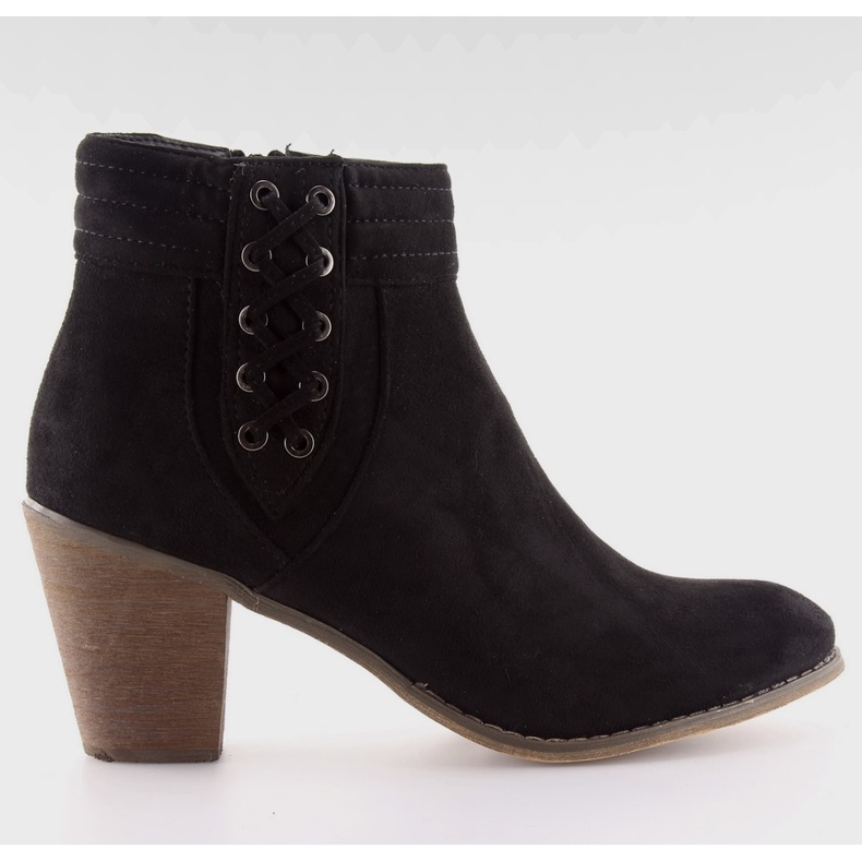 Botas de salto alto em camurça 99-266 pretas preto