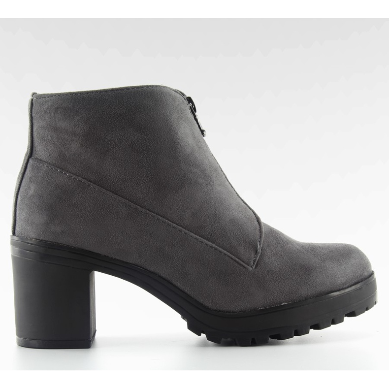 Bota de salto alto em camurça cinza 669-4 cinza