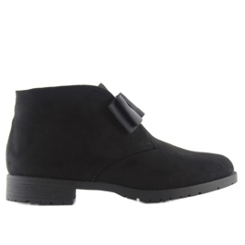 Botas Chelsea Femininas com Laço C-7117 Preto