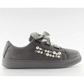 Tênis cinza com pérolas H99-11 cinza