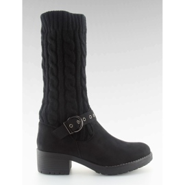 NC109 botas de malha pretas preto