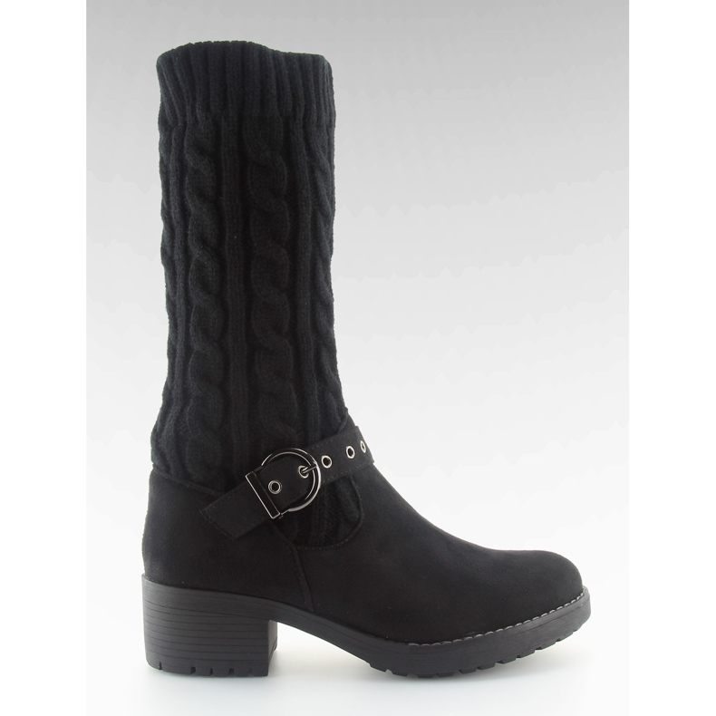 NC109 botas de malha pretas preto