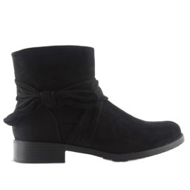 Botas de camurça com laço B7713 preto