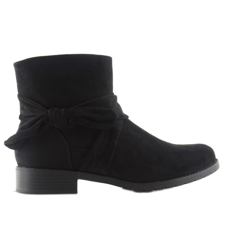 Botas de camurça com laço B7713 preto